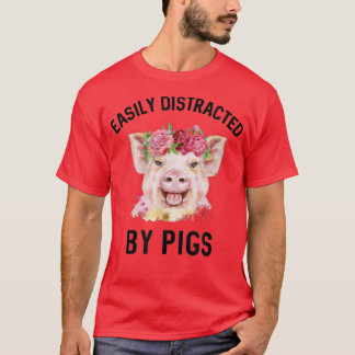 Camiseta Fácilmente Distrado Por La Acuarela Floral De Los