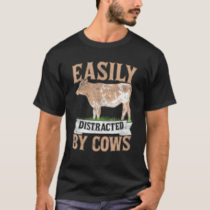 Camiseta Fácilmente Distrado Por La Granja Ganadera De Vaca