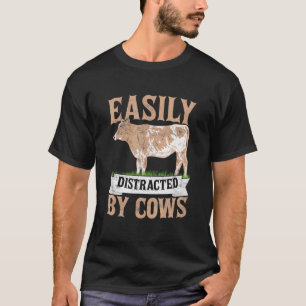 Camiseta Fácilmente Distrado Por La Granja Ganadera De Vaca
