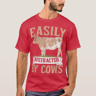 Camiseta Fácilmente Distrado Por La Granja Ganadera De Vaca