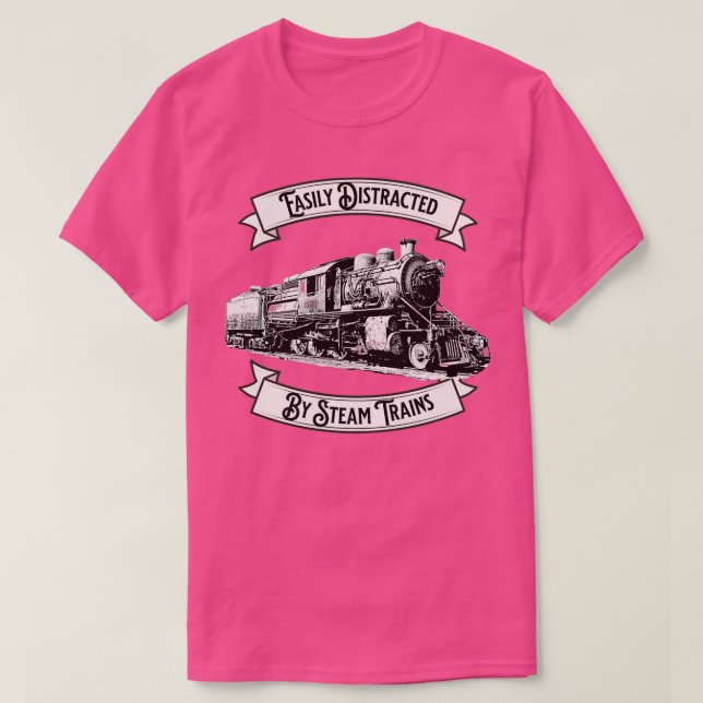 Camiseta Fácilmente distrado por la locomotora del motor de (Diseño del anverso)