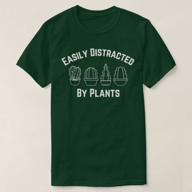 Camiseta Fácilmente distrado por las plantas, divertida jar (Diseño del anverso)