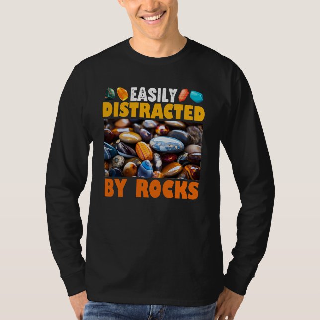 Camiseta Fácilmente Distrado Por Las Rocas (Anverso)