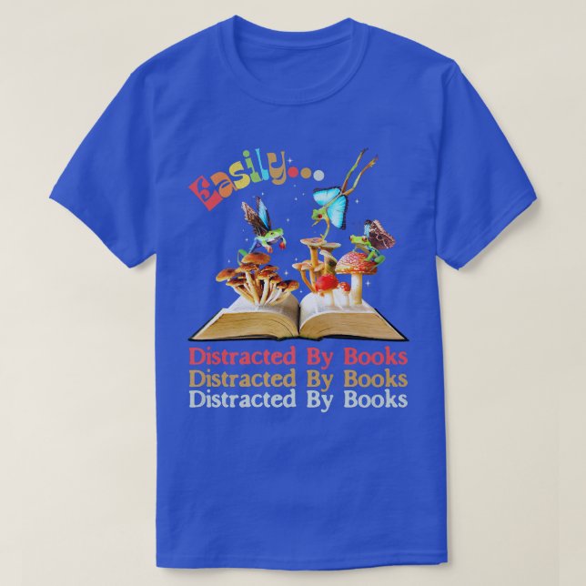 Camiseta Fácilmente distrado por libros de hongos de rana d (Diseño del anverso)