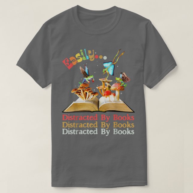 Camiseta Fácilmente distrado por libros de hongos de rana d (Diseño del anverso)