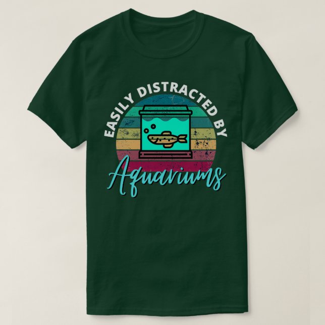 Camiseta Fácilmente Distrado Por Los Acuarios Para Pescador (Diseño del anverso)