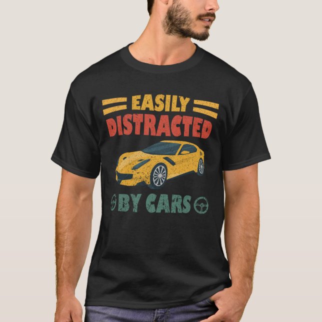 Camiseta Fácilmente Distrado Por Los Autos (Anverso)