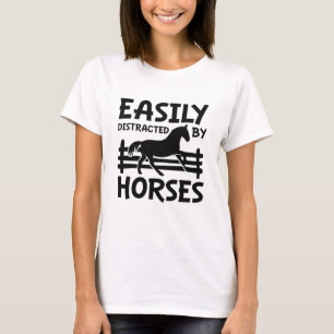 Camiseta Fácilmente Distrado Por Los Caballos