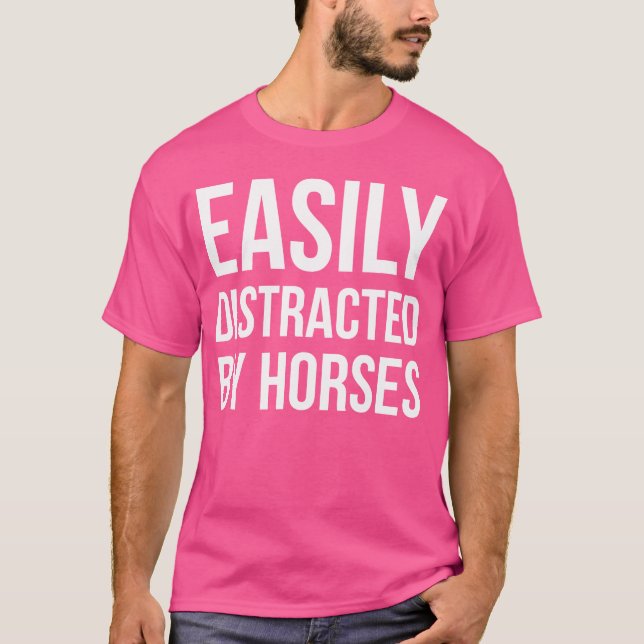 Camiseta Fácilmente Distrado Por Los Caballos Divertidos De (Anverso)