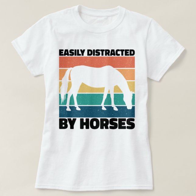 Camiseta Fácilmente Distrado Por Los Caballos Que Cultivan  (Diseño del anverso)