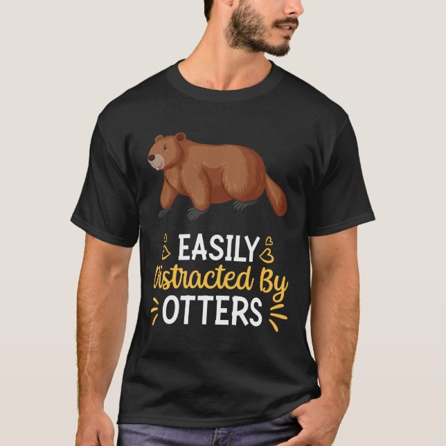 Camiseta Fácilmente Distrado Por Otters (Anverso)