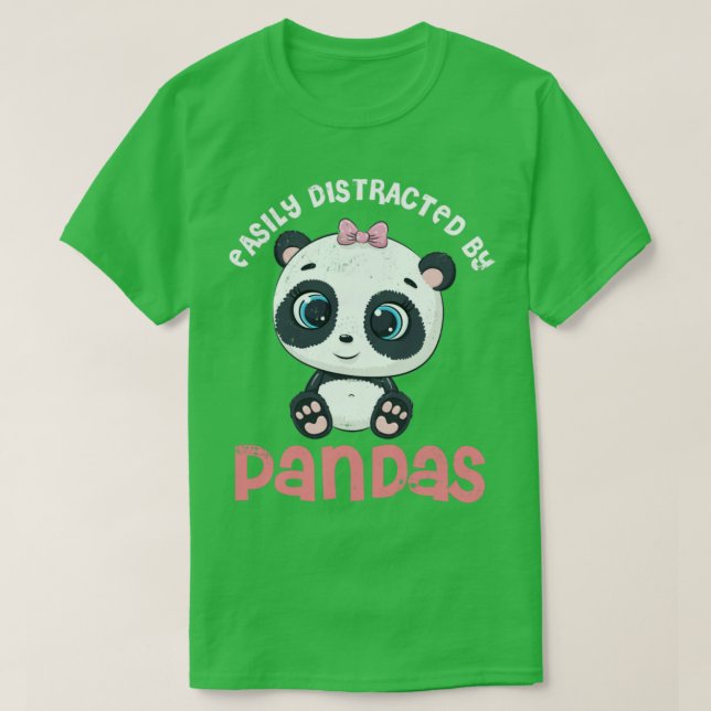 Camiseta Fácilmente Distrado Por Pandas Cute Panda (Diseño del anverso)