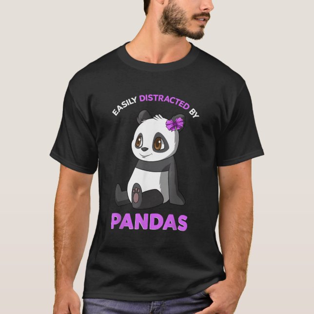 Camiseta Fácilmente Distrado Por Pandas Panda (Anverso)