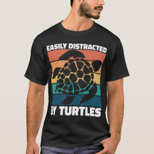 Camiseta Fácilmente Distrado Por Tortugas Guay Sea Animal G