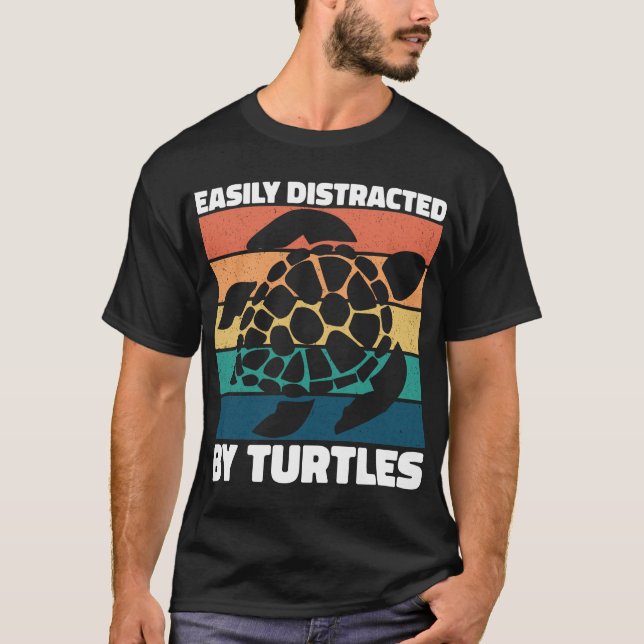 Camiseta Fácilmente Distrado Por Tortugas Guay Sea Animal G (Anverso)