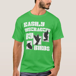 Camiseta Fácilmente Distraída por Aves Aves Amante Retro Fa