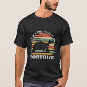 Camiseta Fácilmente Distraída Por Tortuga Retro Vintage