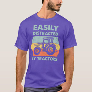 Camiseta Fácilmente Distraída Por Tractores Vintage Farmer 