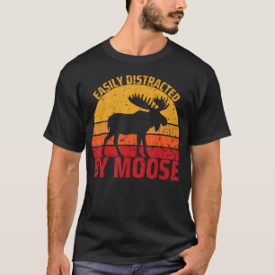 Camiseta Fácilmente Distraído Por Alces Amante De Los Alces