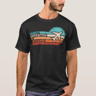 Camiseta Fácilmente Distraído Por Aviación Del Piloto Graci