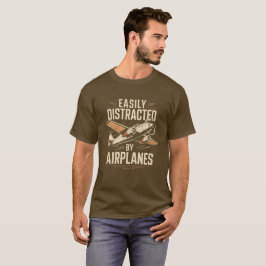 Camiseta Fácilmente Distraído por Aviones Divertido Aviació