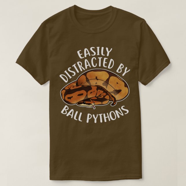 Camiseta Fácilmente Distraído Por Ball Pythons (Diseño del anverso)