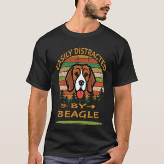 Camiseta Fácilmente Distraído Por Beagle