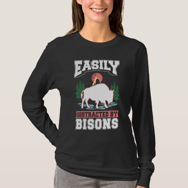 Camiseta Fácilmente distraído por Bisons Buffalo (Anverso)