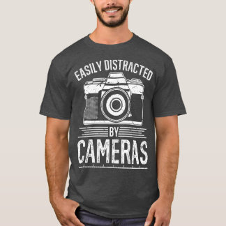 Camiseta Fácilmente Distraído Por Cameras Mujeres Fotografí