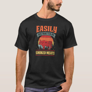 Camiseta Fácilmente Distraído Por Carnes Ahumadas Parrilla