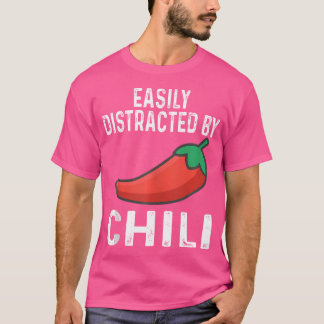 Camiseta Fácilmente Distraído Por Chili Cook Off Chili Pepp