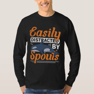 Camiseta Fácilmente Distraído Por Chorros Cetáceo Observand