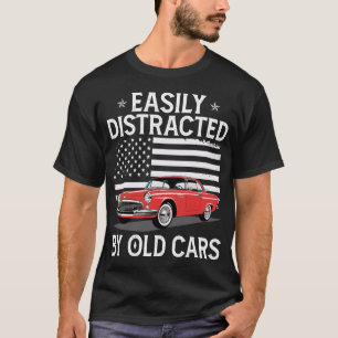 Camiseta Fácilmente Distraído Por Coches Antiguos Hombre Di