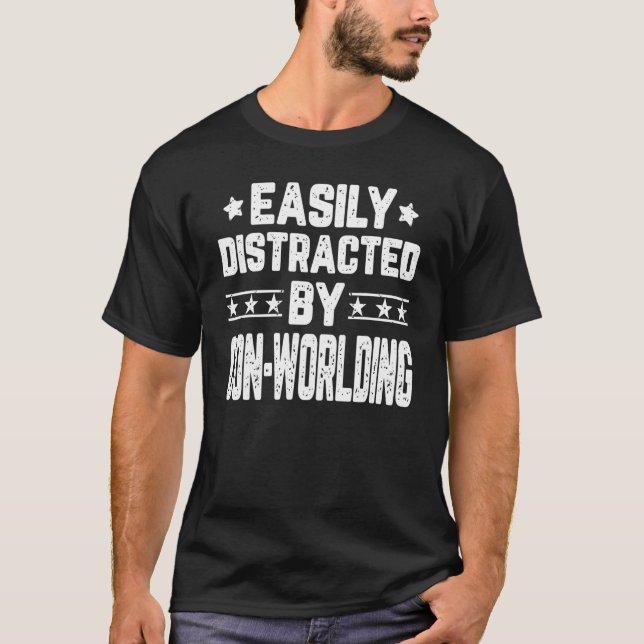Camiseta Fácilmente Distraído Por Conversación De La Constr (Anverso)