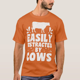 Camiseta Fácilmente distraído por el amante de las vacas ag