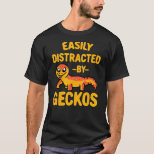 Camiseta Fácilmente Distraído Por El Diseño De Geckos Gecko