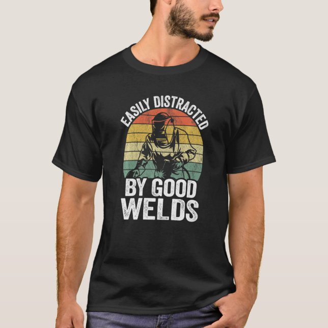 Camiseta Fácilmente Distraído Por El Trabajador Metalizado  (Anverso)