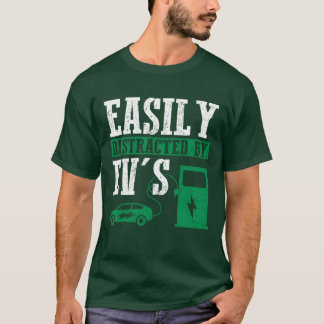 Camiseta Fácilmente Distraído Por EVs Coche Eléctrico Condu