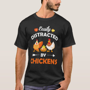 Camiseta Fácilmente Distraído Por Gallinas Amante De Las Ga