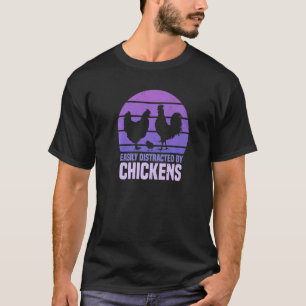Camiseta Fácilmente Distraído por Gallinas Gráfico de Galli