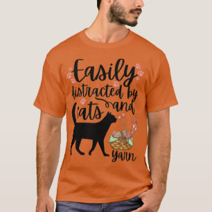 Camiseta Fácilmente distraído por gatos e hiladosTShirt