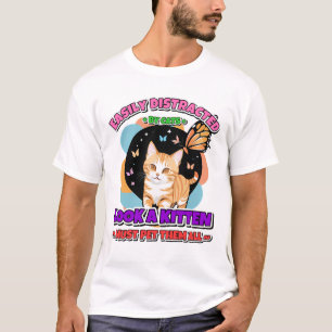 Camiseta Fácilmente Distraído Por Gatos Regalo Divertido Pa