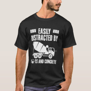 Camiseta Fácilmente Distraído Por Gatos Y Cuadrilla De Obre