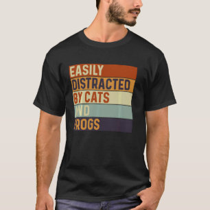 Camiseta Fácilmente distraído por gatos y ranas, Amante de 