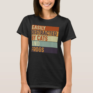Camiseta Fácilmente distraído por gatos y ranas, Gatos Love