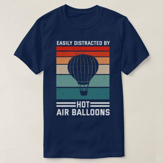 Camiseta Fácilmente Distraído Por Globos De Aire Caliente (Diseño del anverso)