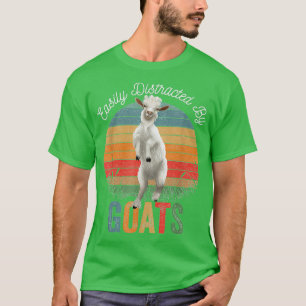 Camiseta Fácilmente Distraído Por Goa Graciosa Retro Vintag