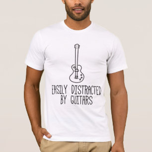 Camiseta Fácilmente Distraído Por Guitarras