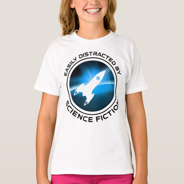 Camiseta Fácilmente Distraído Por La Ciencia Ficción (Anverso)