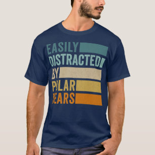 Camiseta Fácilmente Distraído Por La Prima De Osos Polares